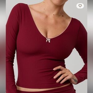 OFFLINE By Aerie Real Me XTRA Rib Open V-Neck T-Shirt